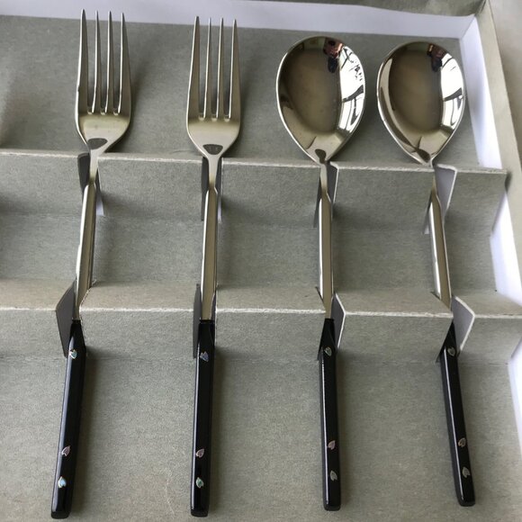 New Wajima Nuri set, pearl of mother inlay, Artisan Handcrafted, Japan - Picture 13 of 15